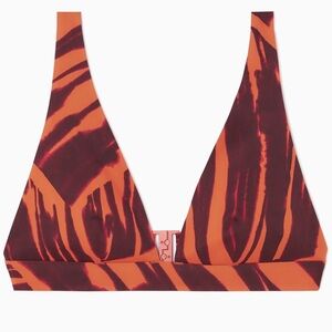 NWT COS Burnt Orange scuba bikini top triangle bralette sz 8